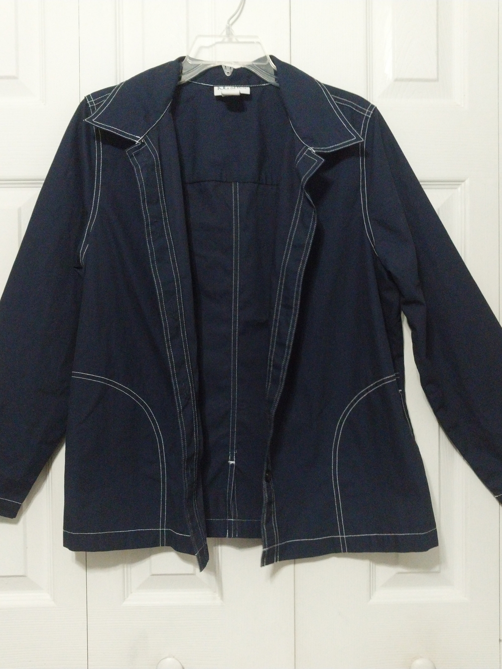 Navy Contrast-Stitch Jacket - Unknown Brand